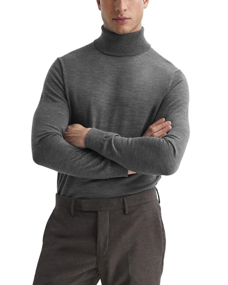 Caine Merino Wool Slim Fit Turtleneck Sweater
