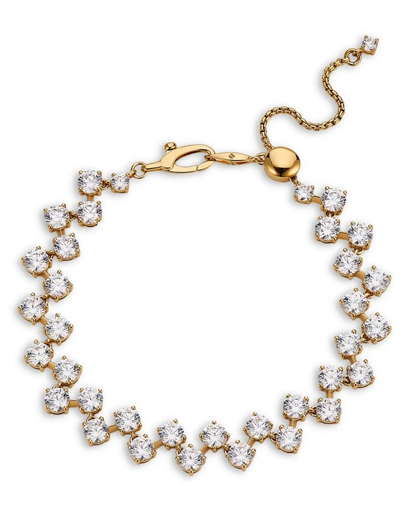 Halle Cubic Zirconia Adjustable Flex Bracelet in 18K Gold Plated