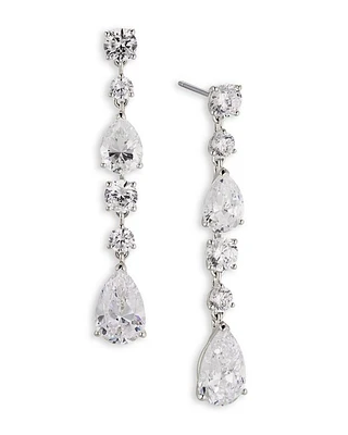 Halle Cubic Zirconia Linear Drop Earrings