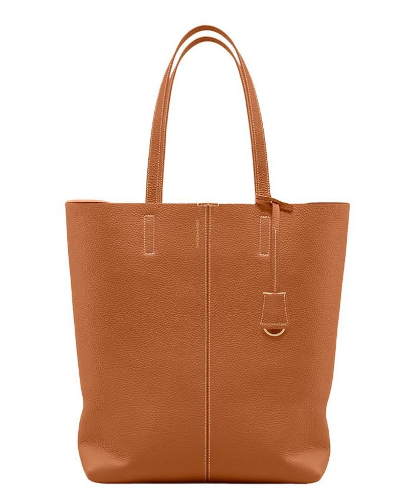 Tall Leather Soft Tote Bag