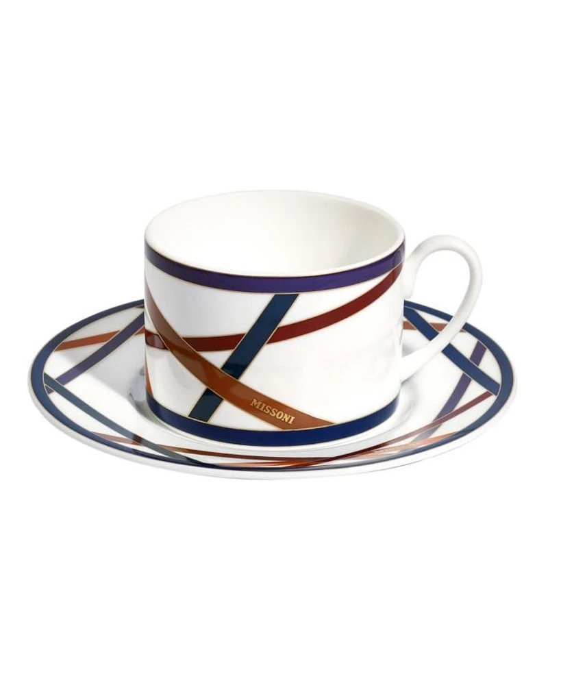 Nastri Luxury Box Tea Cup & Saucer, Set of 2