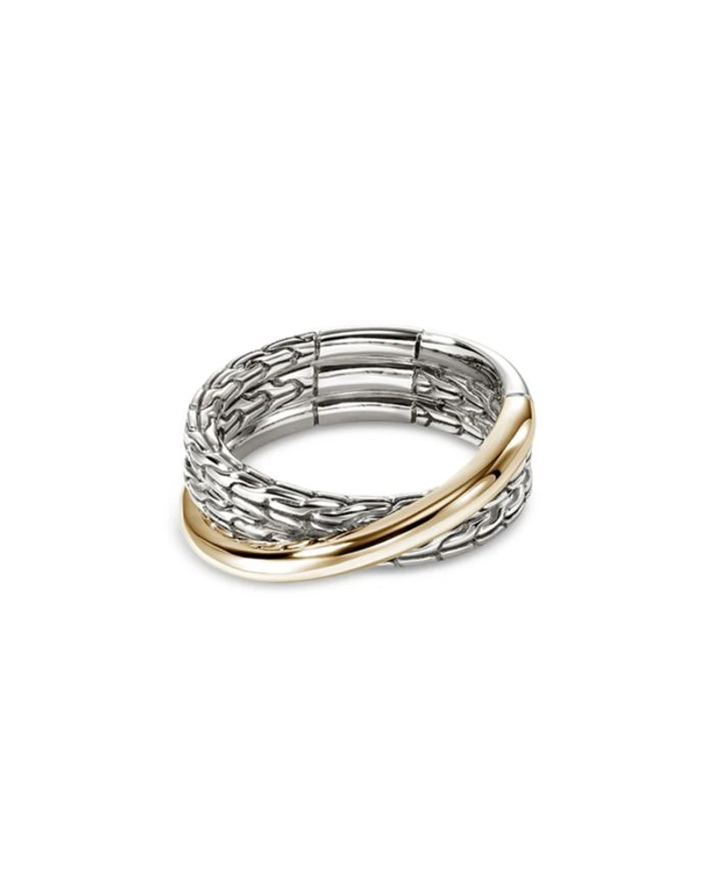 14K Yellow Gold & Sterling Silver JH Essentials Crossover Ring