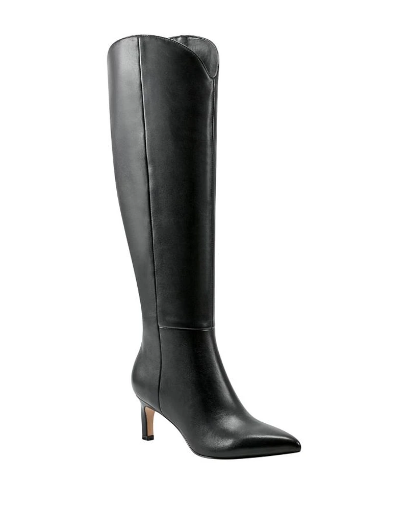 Women's Quinnie Pointed Toe Mid Heel Tall Boots