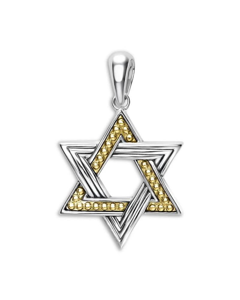 Men's 18K Yellow Gold & Sterling Silver Anthem Star of David Amulet Pendant