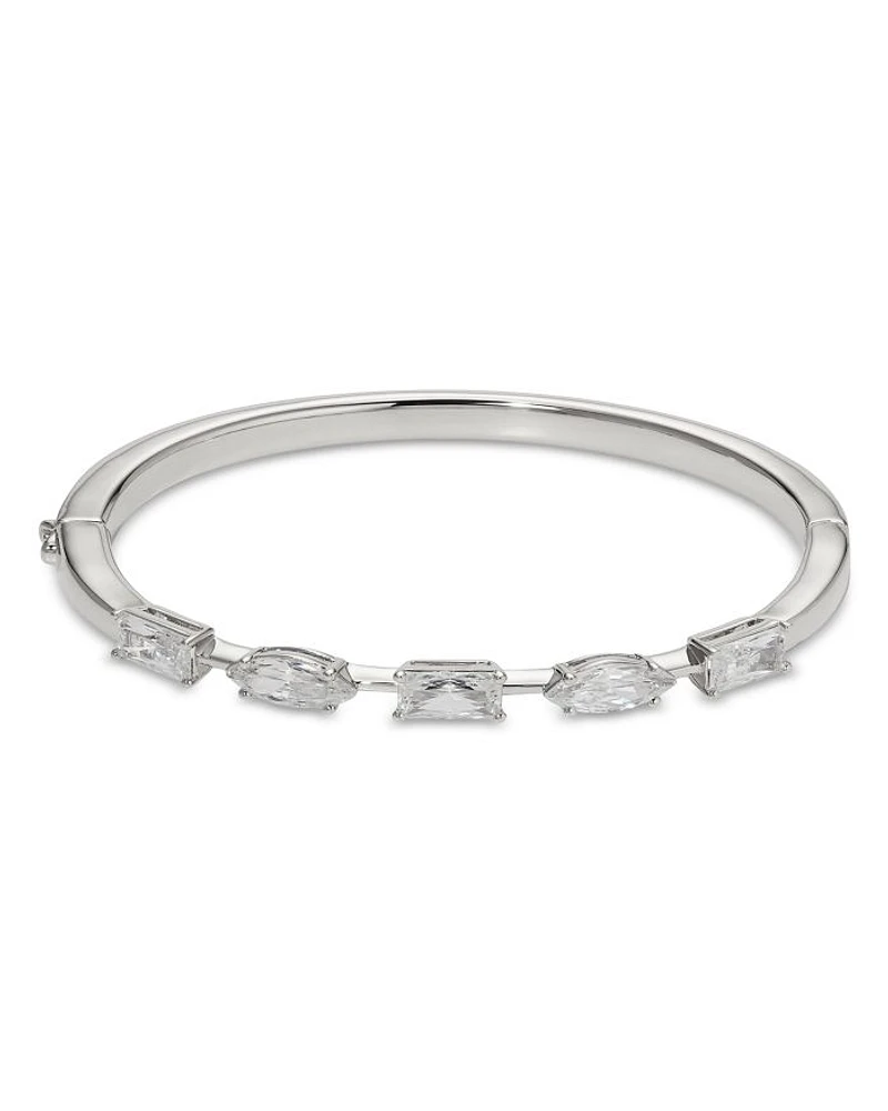 Rare Jewels Cubic Zirconia Bangle Bracelet in Rhodium Plated