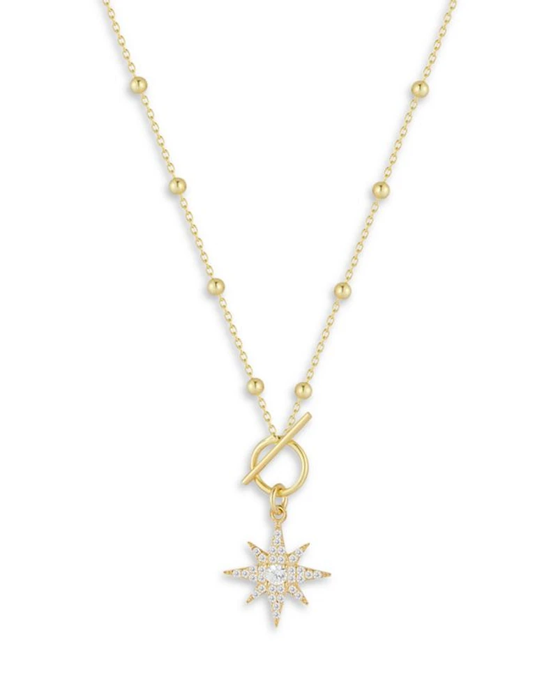 Cubic Zirconia Star Pendant Necklace, 16" - Exclusive