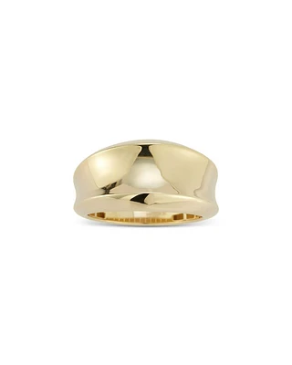 Polished Concave Statement Ring 14K Yellow Gold