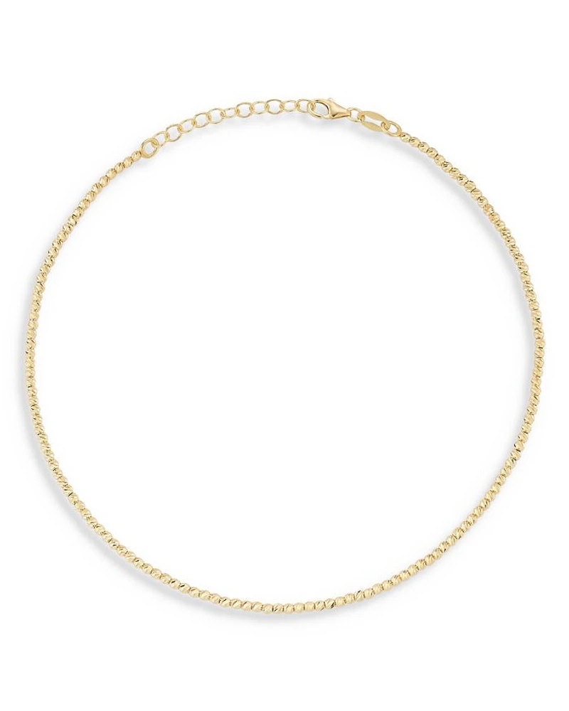 14K Yellow Gold Textured Bead Chain Bracelet