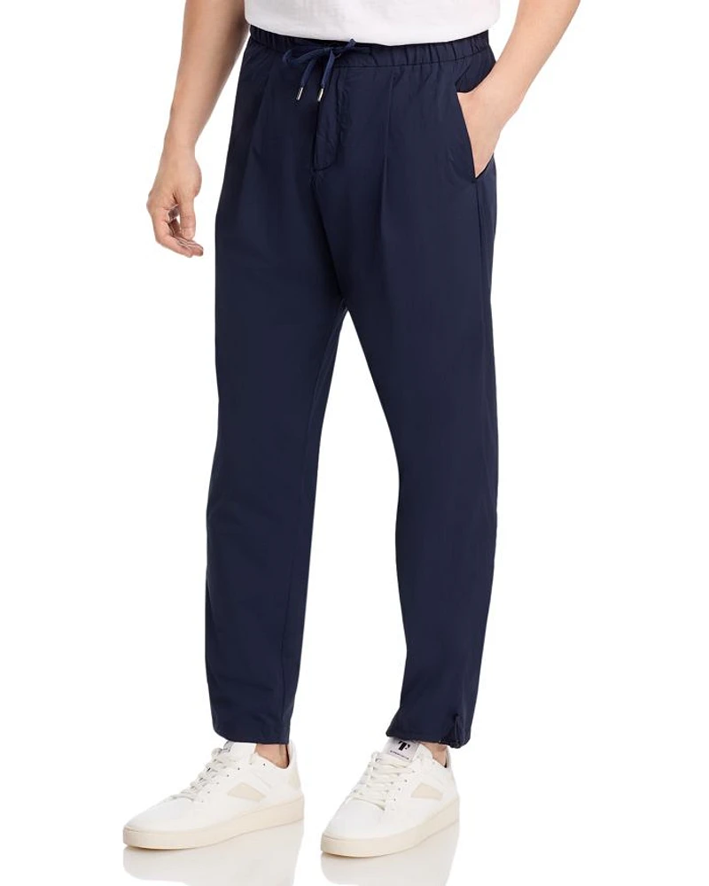Nylon Stretch Slim Fit Pleated Pants