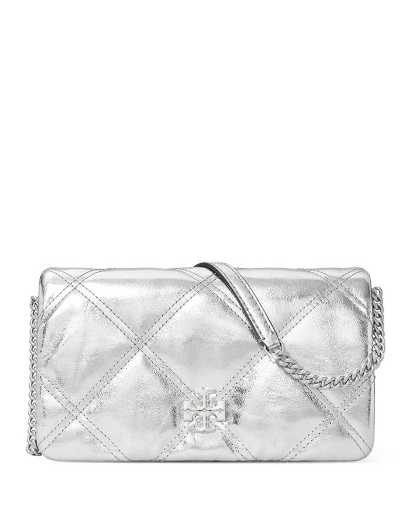 Kira Diamond Quilt Leather Chain Wallet