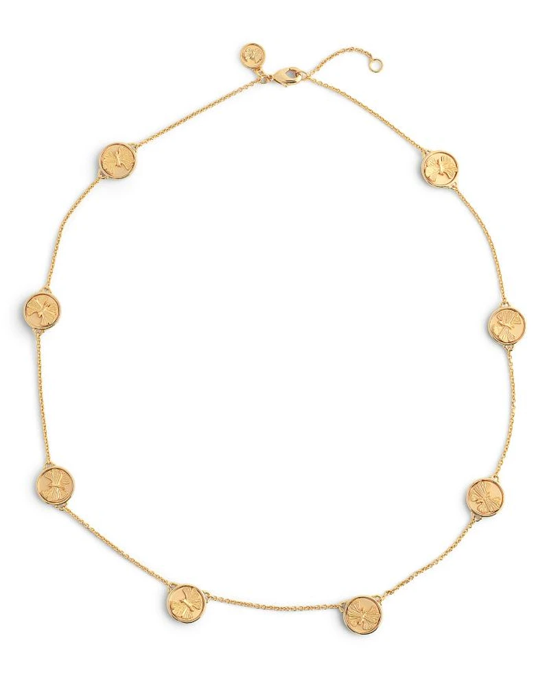 Butterfly Coin Necklace, 17.5"