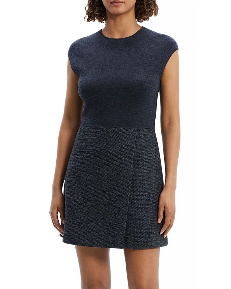 Tweed Wrap Mini Dress