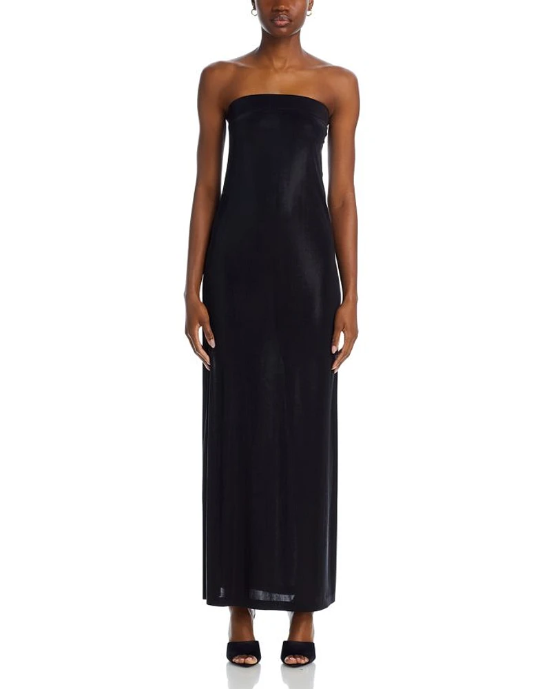 Strapless Side Slit Gown