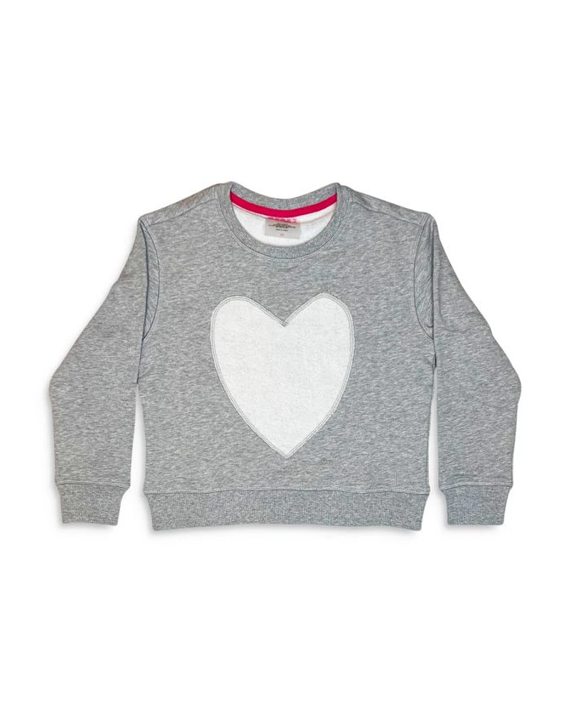 Girls' Cotton Heart Appliqué Sweatshirt - Little Kid, Big Kid