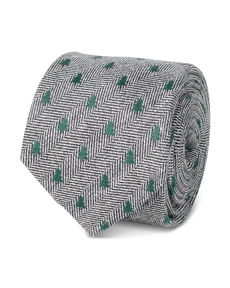 Holiday Tree Herringbone Silk Tie