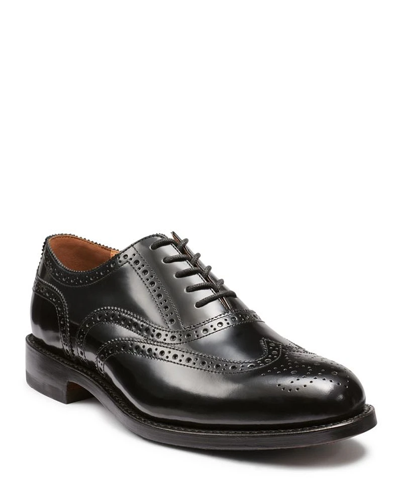 Men's Black Monogram Double Brogue Wingtips