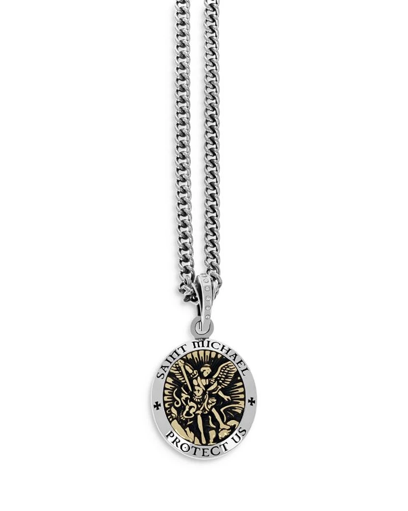 Saint Michael Pendant Necklace, 24"