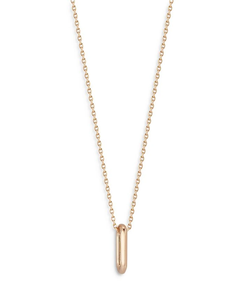 18K Rose Gold Saxon Mini Link Pendant Necklace, 16"