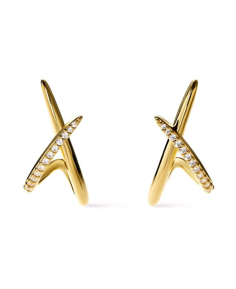 Gold Stud Earrings - Sloane Pave