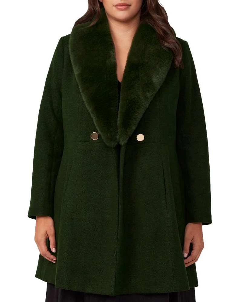 Grammys Faux Fur Trimmed Coat