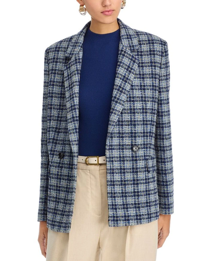 Check Double Breasted Blazer