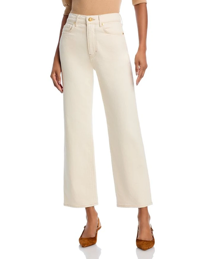 Dylan High Rise Straight Leg Ankle Jeans Ecru