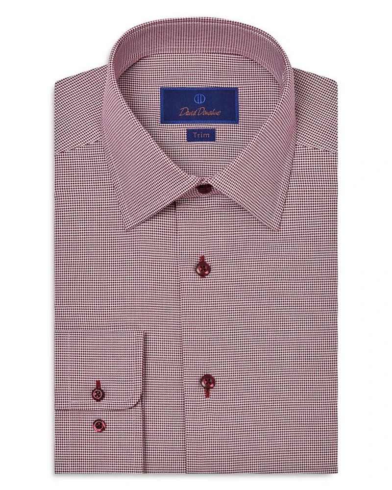 Trim Fit Micro Houndstooth Dress Shirt