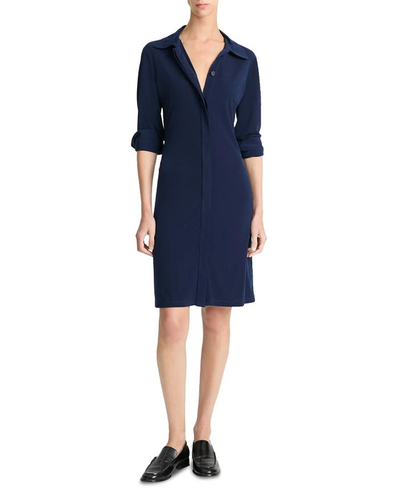 Long Sleeve Polo Collar Dress