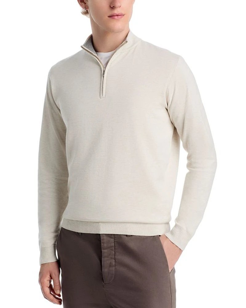 Crown Coolspun Cotton Quarter Zip Sweater