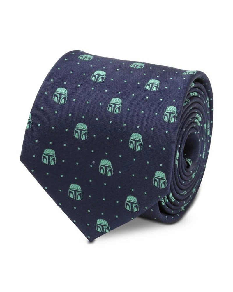 Star Wars Mandalorian Helmet Dotted Tie