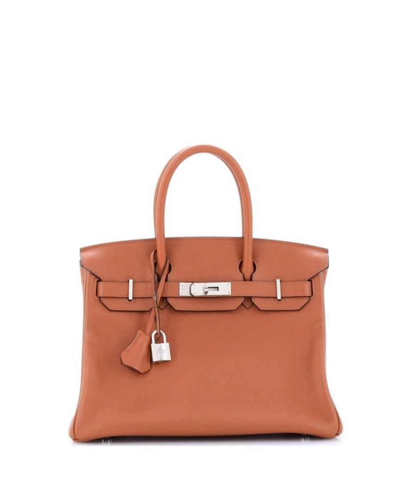 Birkin 30 Handbag Brown Novillo with Palladium Hardware