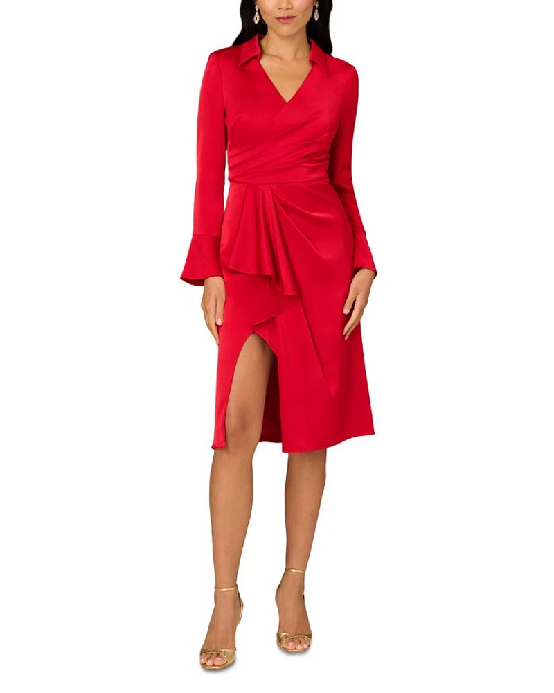 Crepe Back Satin Midi Dress