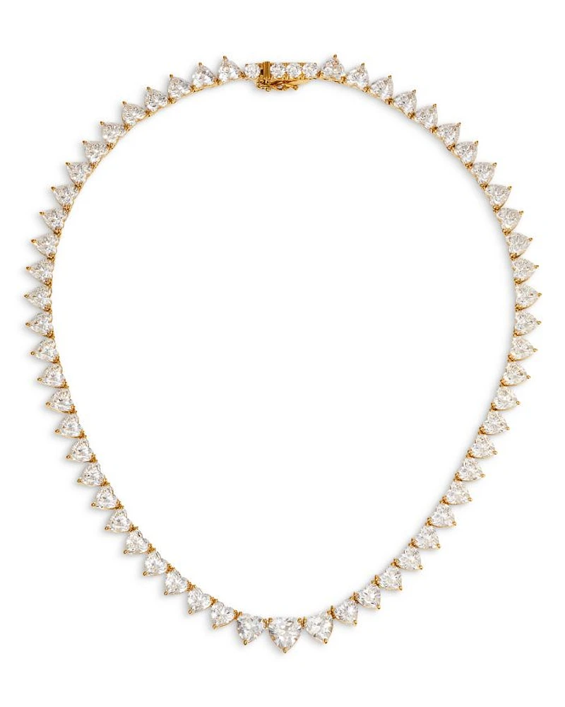 Real Love Heart Cubic Zirconia Collar Necklace, 16"