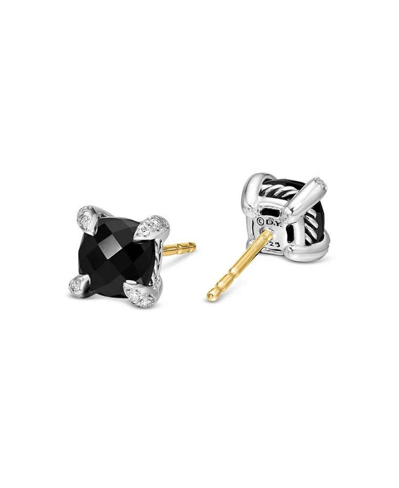 Châtelaine® Stud Earrings with Gemstones and Diamonds