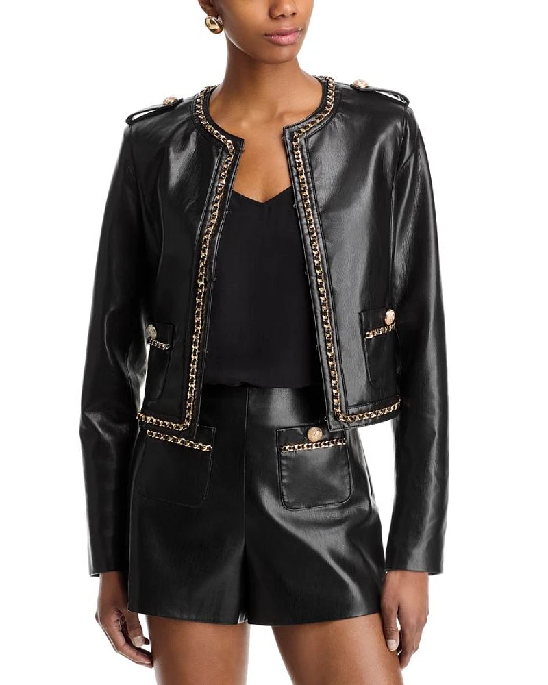 Jemmy Chain Faux Leather Jacket