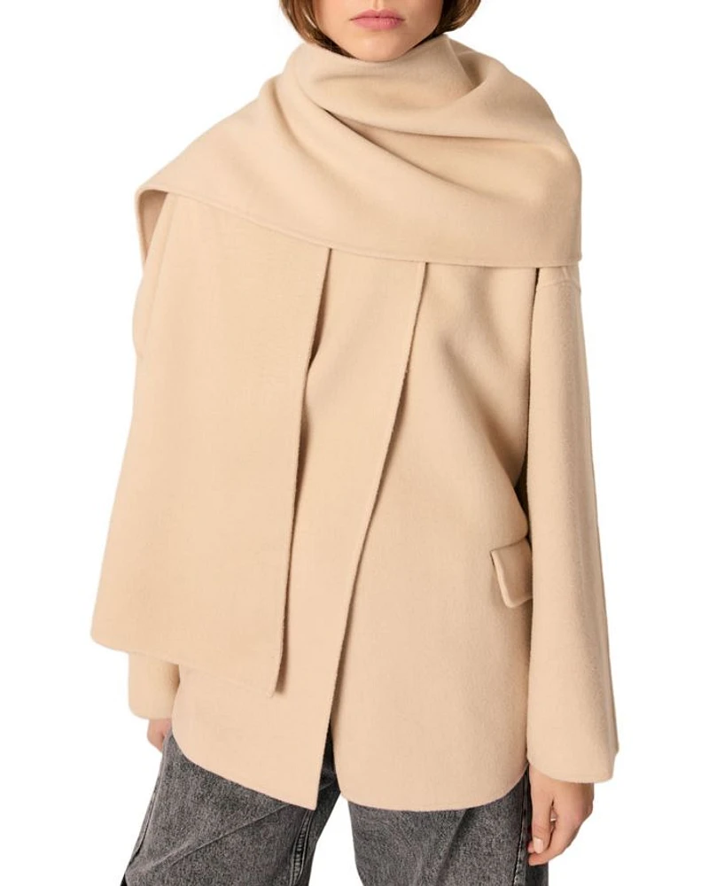 Double-Faced Coat with Scarf