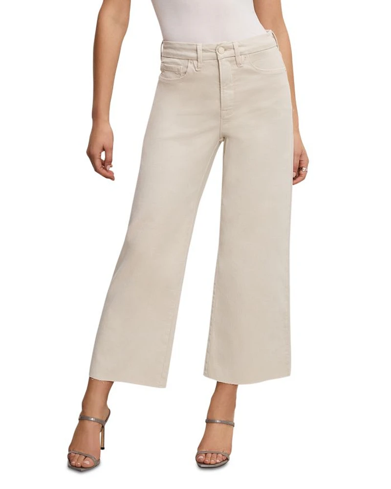 Good Waist High Rise Cropped Palazzo Jeans Bone