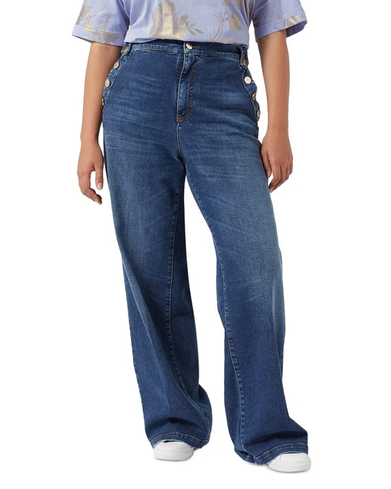 Lembi High Rise Wide Leg Trouser Jeans Navy