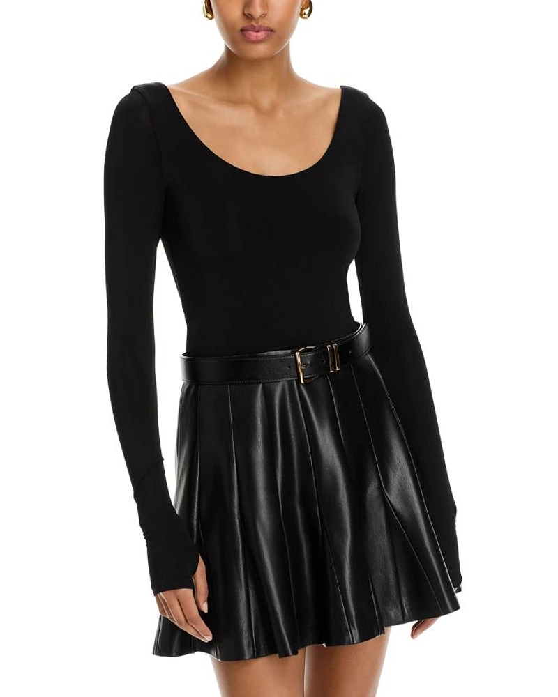 Chara Faux Leather Long Sleeve Dress