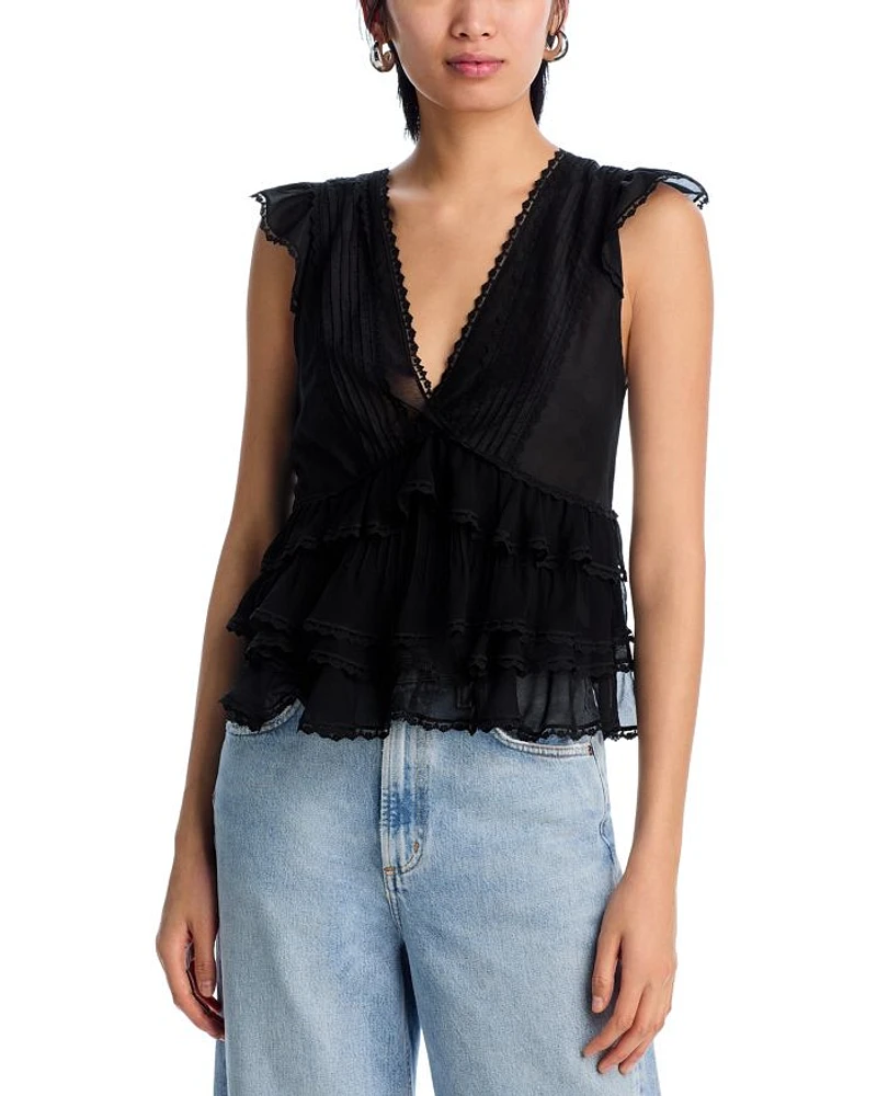Blanche Lace Trim Top