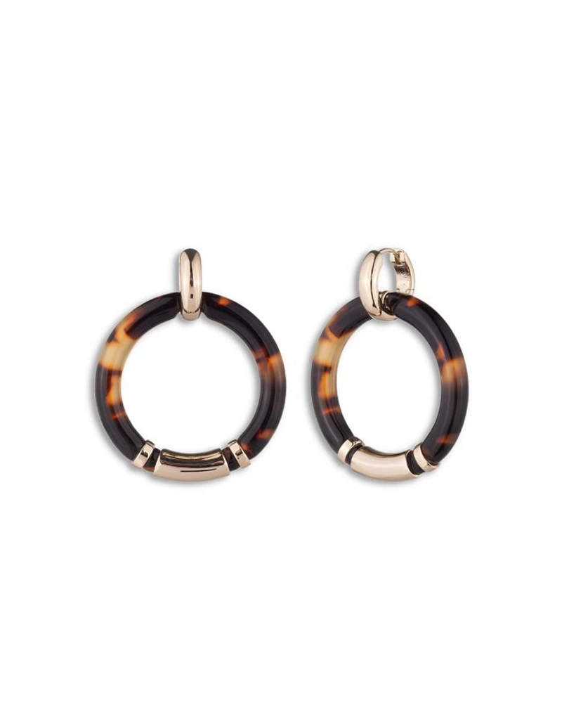 Tortoiseshell Doorknocker Drop Earrings