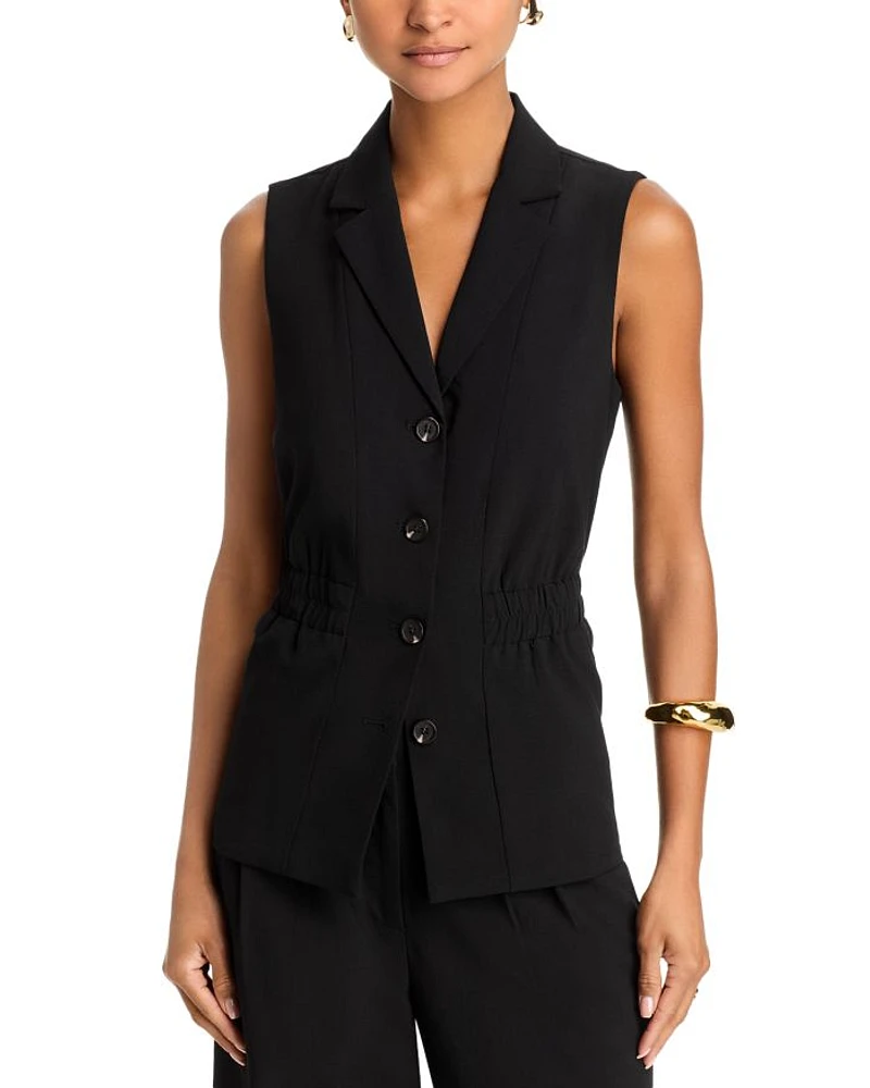 Back Elastic Button Down Vest - Exclusive