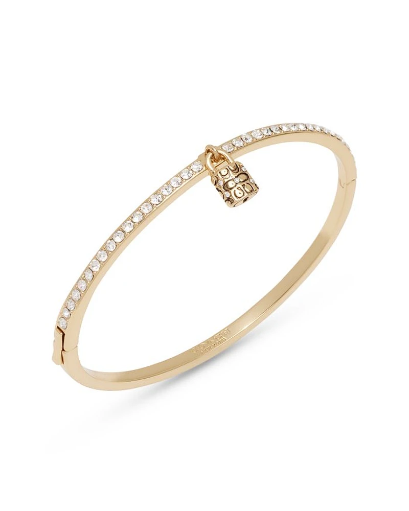 Iconic Crystal Pavé Padlock Tennis Bangle Bracelet