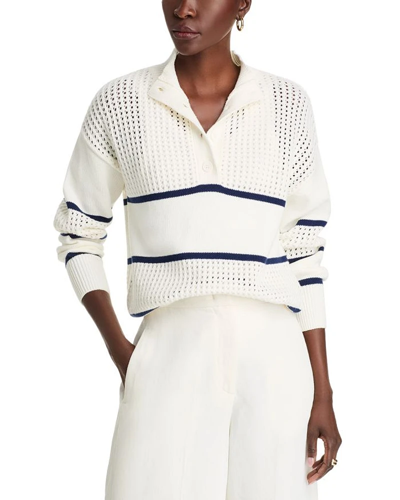 Striped Mixed Knit Sweater