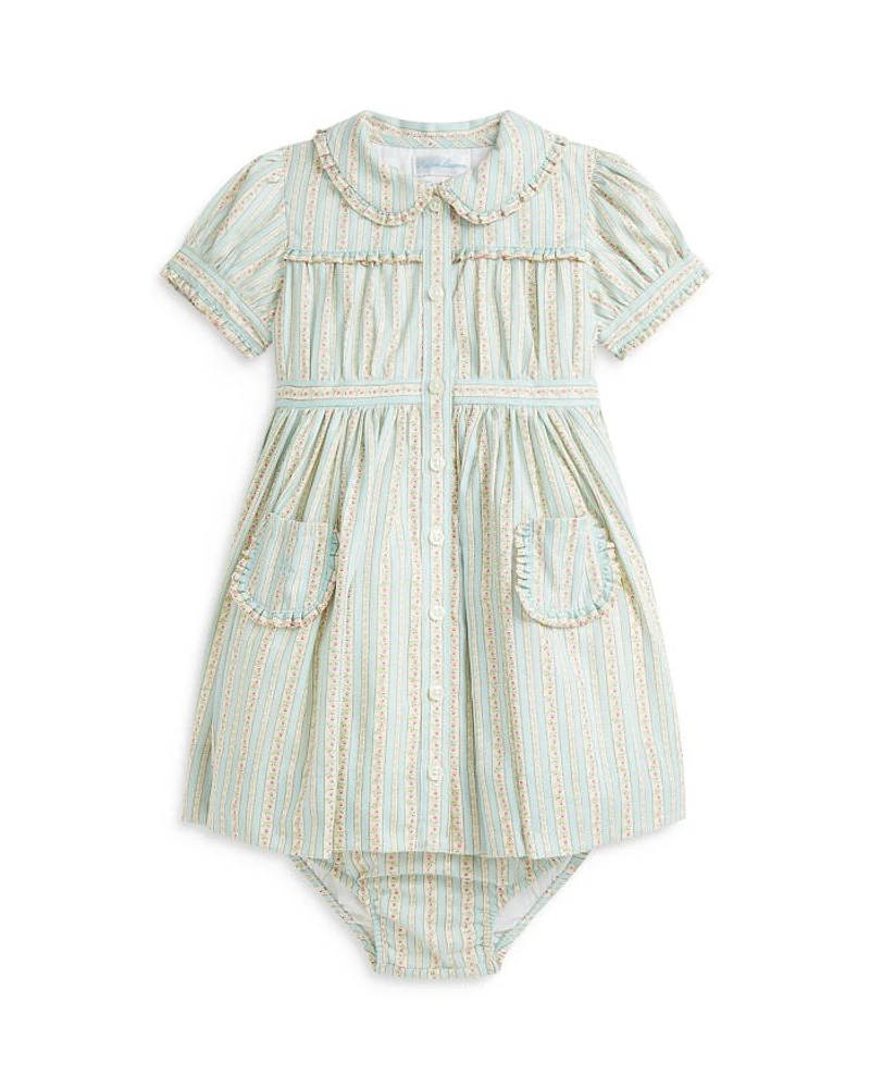 Girls' Floral Striped Dobby Dress & Bloomer - Baby