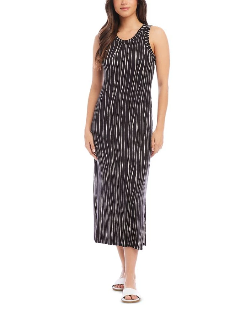 Printed Sleeveless Midi Dress