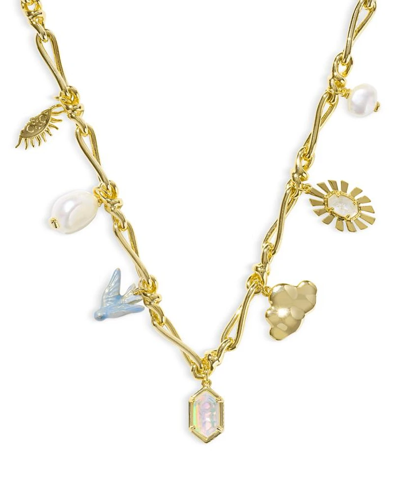 Melody Mixed Stone Charm Necklace, 18"-21"