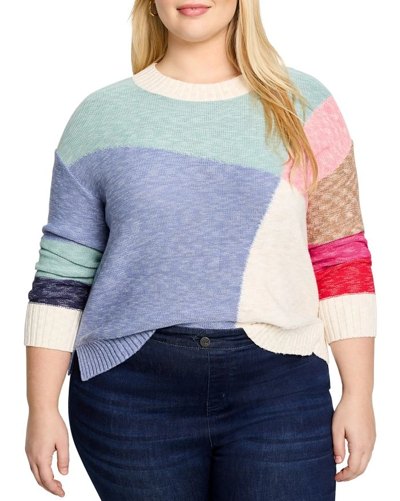 Color Crossing Crewneck Sweater