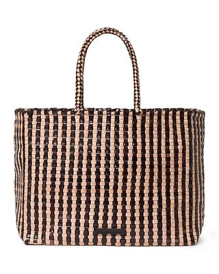Small Woven Leather Tote