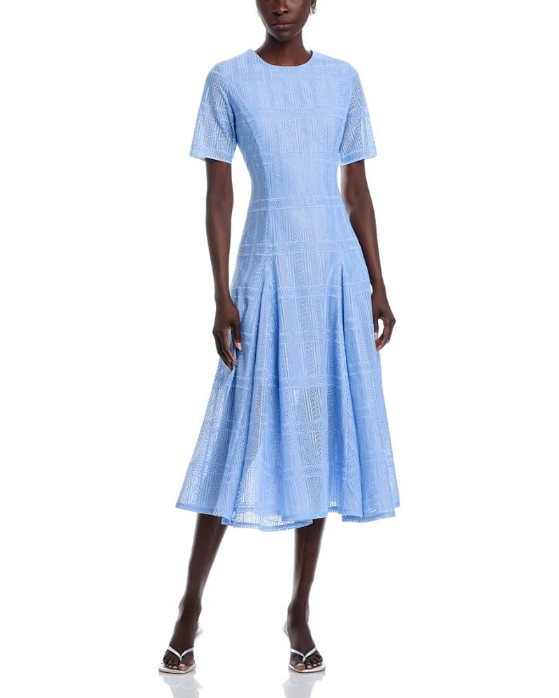 Linear Lace Midi Dress